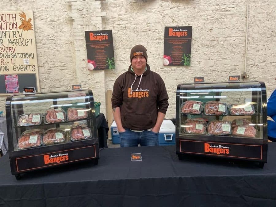 Butcher Brown's Bangers with sausage display fridges