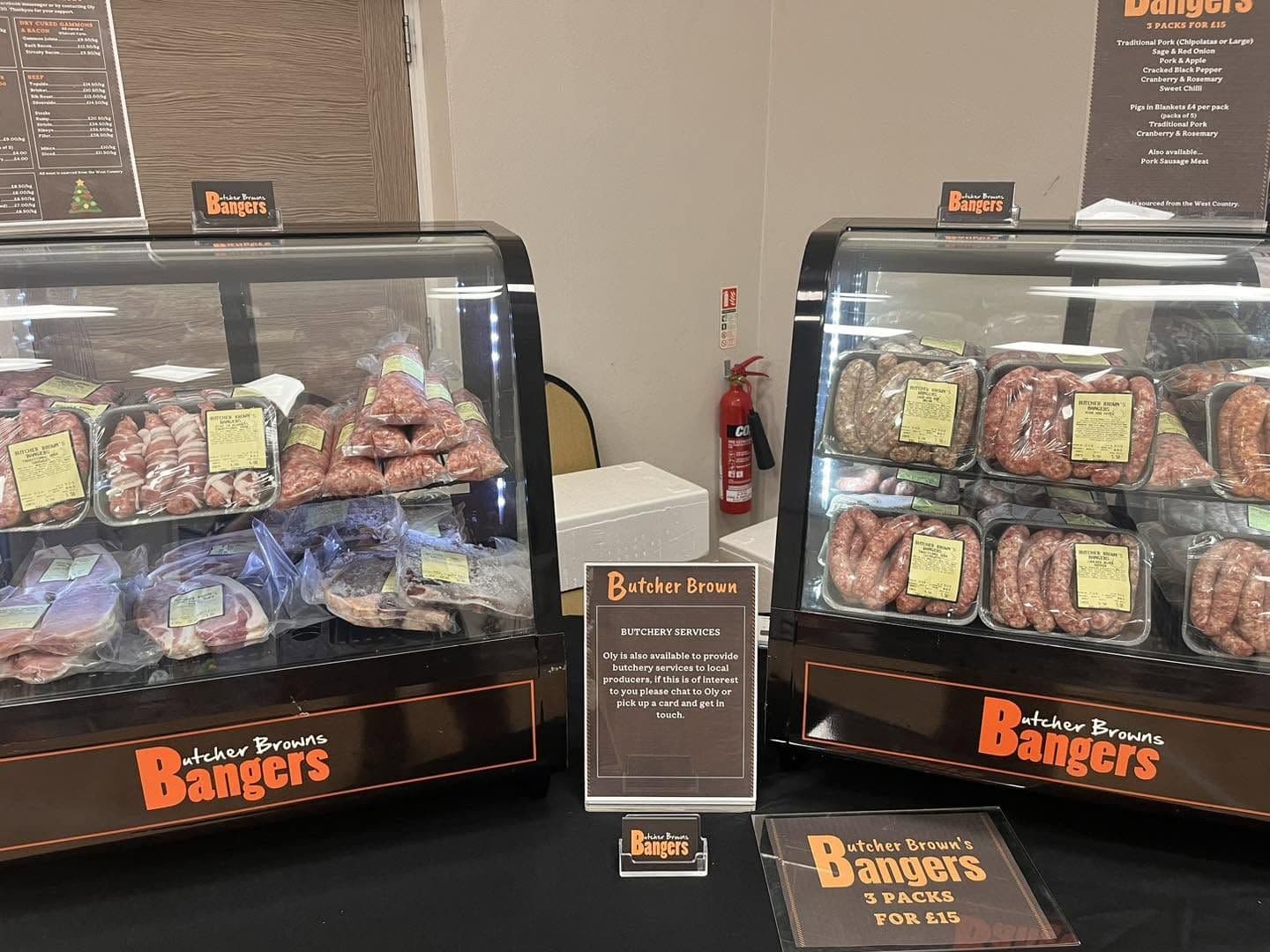 Butcher Brown stall offering butchery services